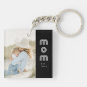 Moeder Richt Modern Schrift Foto  Sleutelhanger (Achterkant)