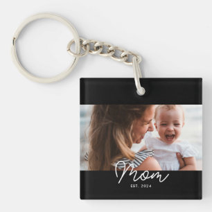 Moeder Richt Modern Schrift Foto Sleutelhanger