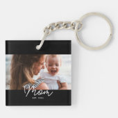 Moeder Richt Modern Schrift Foto Sleutelhanger (Achterkant)