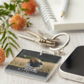 Moeder Richt Modern Schrift Foto Sleutelhanger (Voorkant Rechts)