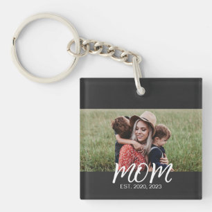 Moeder Richt Modern Schrift Foto Sleutelhanger