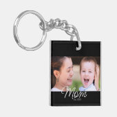 Moeder Richt Modern Schrift Foto Sleutelhanger (Voorkant Links)