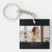 Moeder Richting Gegeven Moderne Script Foto Sleute Sleutelhanger (Voorkant)