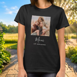 Moeder Richtte Elegant Script Foto Op T-shirt