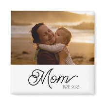 Moeder Richtte Elegante Zwarte Script Foto Wit