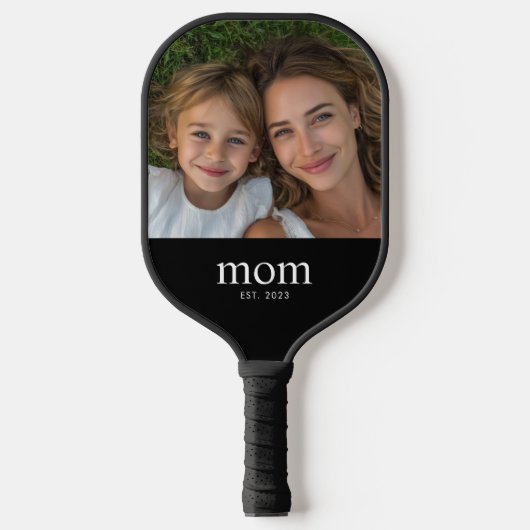 Moeder Richtte Leuke Moderne Foto Op Pickleball Paddle (Voorkant)