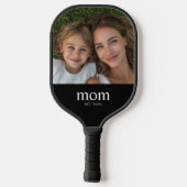 Moeder Richtte Leuke Moderne Foto Op Pickleball Paddle (Achterkant)