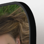 Moeder Richtte Leuke Moderne Foto Op Pickleball Paddle (Links Detail)