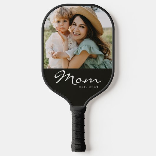 Moeder Richtte Leuke Script Foto Pickleball Paddle (Voorkant)