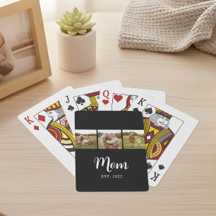Moeder Richtte Modern Schrift 3 Foto Zwart Pokerkaarten