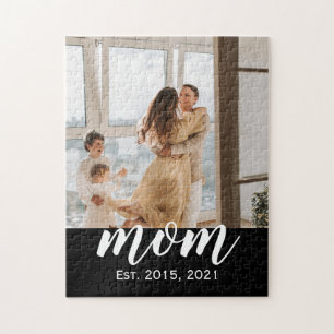 Moeder Richtte Modern Schrift Foto Legpuzzel
