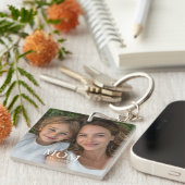 Moeder Richtte Modern Schrift Foto Op Sleutelhanger (Voorkant Rechts)
