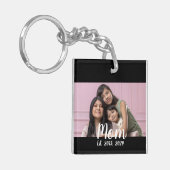 Moeder Richtte Modern Schrift Foto Op Sleutelhanger (Voorkant Links)