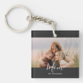 Moeder Richtte Moderne Elegante Script Foto op Sleutelhanger (Voorkant)