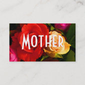 Moeder rode gele rozen visitekaartje (Achterkant)