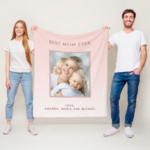 Moeder roos gouden foto blush fleece deken