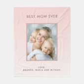 Moeder roos gouden foto blush fleece deken (Voorkant)