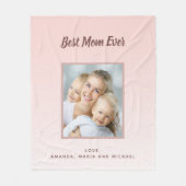 Moeder roos gouden foto kinder namen fleece deken (Voorkant)