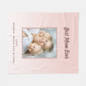 Moeder roos gouden foto kinder namen fleece deken (Voorkant (Horizontaal))