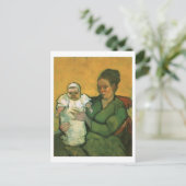 Moeder Roulin met haar Baby, Vincent Van Gogh Briefkaart (Staand voorkant)