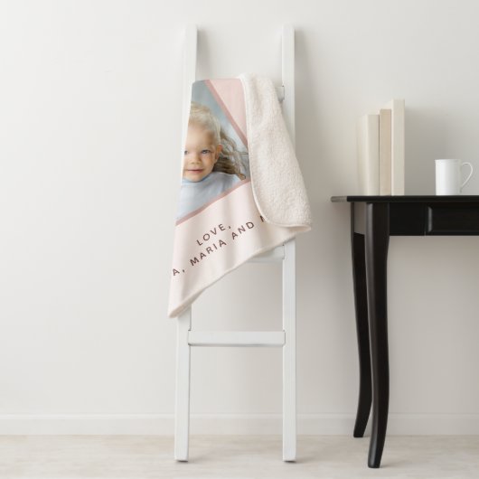 Moeder Roze goud foto blush roze druipt Sherpa Deken (In situ)