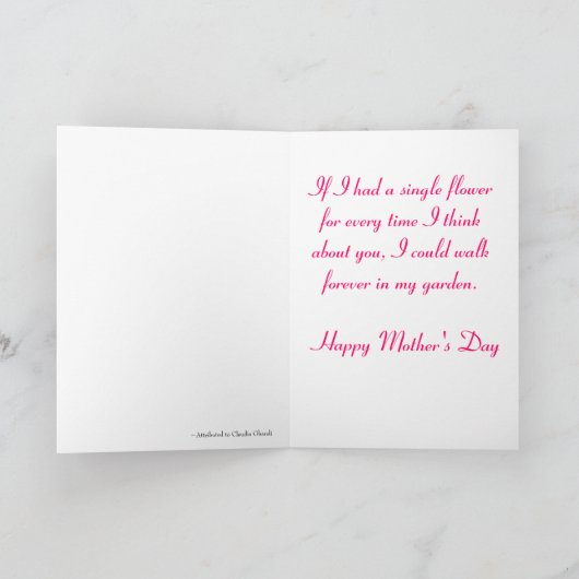 Moeder...Roze Petunia Kaart (Binnen)