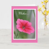 Moeder...Roze Petunia Kaart (Gele Bloem)