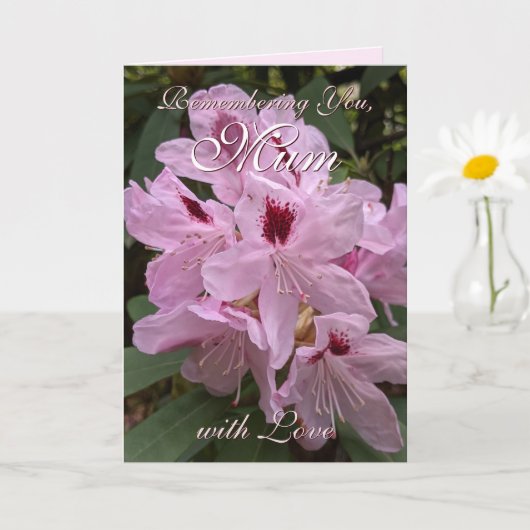 Moeder Roze Rhododendron Moederdag Kaart (Kleine Plant)
