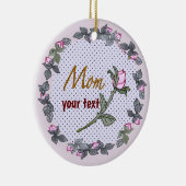 Moeder Roze Rosebud Keramisch Ornament (Rechts)