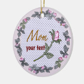 Moeder Roze Rosebud Keramisch Ornament (Links)