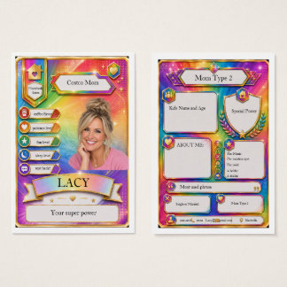 Moeder ruilkaart in regenboogexplosie visitekaartje