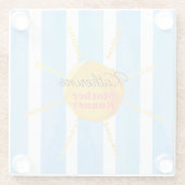 Moeder Runner Geel Zonneschijn Waterverf Aangepast Glazen Onderzetter (Achterkant)