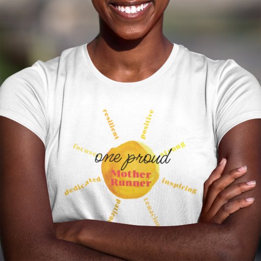 Moeder Runner Geel Zonneschijn Waterverf Aangepast T-shirt