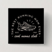 Moeder runt runner club squad matching vierkante button 5,1 cm (Voorkant)