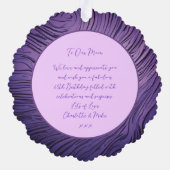 Moeder satijn Paarse en roze 60e verjaardag foto Ornament Kaart (Achterkant)