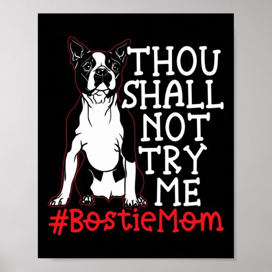 Moeder Schattige Boston Terrier Hondenliefhebber Poster (Voorkant)