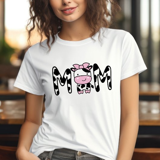 Moeder Schattigee Koe-thema verjaardagsfeestje T-s T-shirt