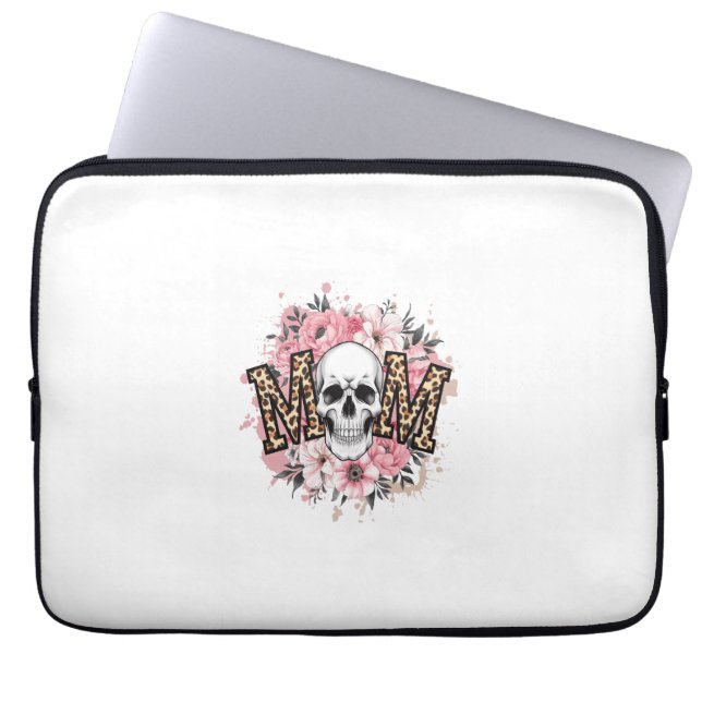 Moeder Schedel Mama Luipaard Schedel Laptop Sleeve (Voorkant)
