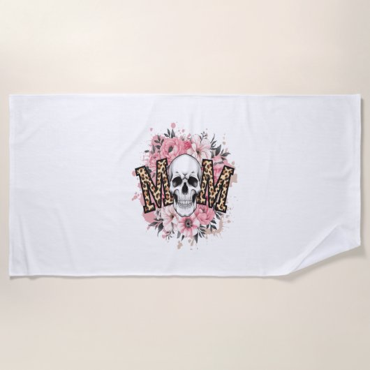 Moeder Schedel Mama Luipaard Schedel Strandlaken (Voorkant)