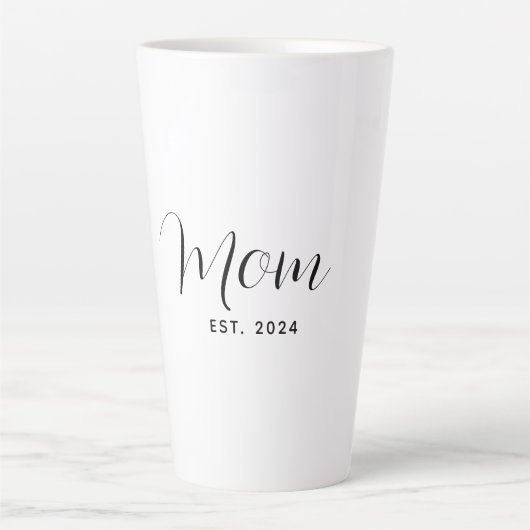 Moeder Script Elegante Moederdag Gevestigd Latte Mok (Voorkant)