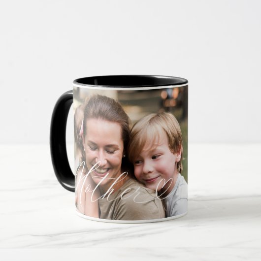 Moeder script hart dankbaar elk moment foto mok (Voorkant links)