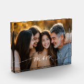Moeder Script Hart Foto Acryl Blok Cadeau (Links)