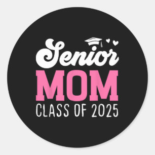 Moeder Senior 2025 Trotse moeder van een Cl van 20 Ronde Sticker