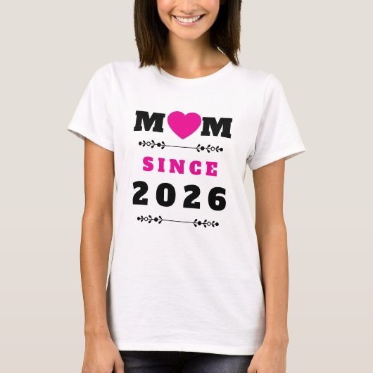Moeder sinds 2026 Minimalistisch Moederdag T-shirt (Voorkant)