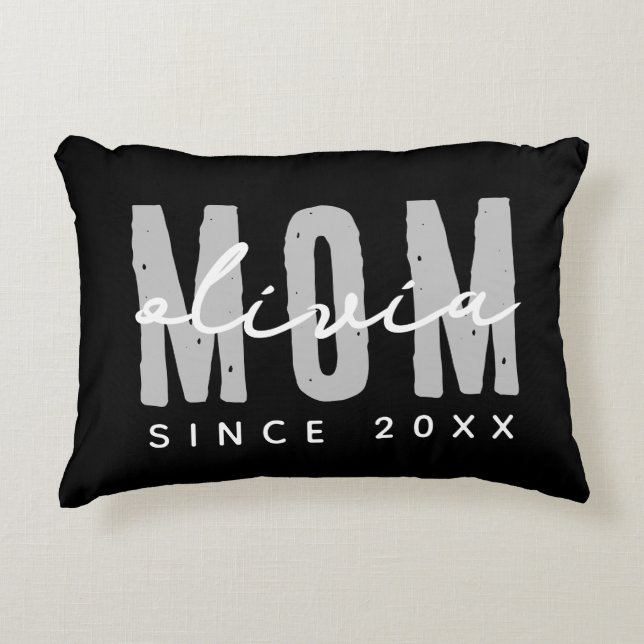 Moeder sinds 20XX Modern Eenvoudig Preppy Accent Kussen (Voorkant)