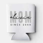 Moeder sinds 20XX Modern Eenvoudig Preppy Blikjeskoeler (Achterkant)