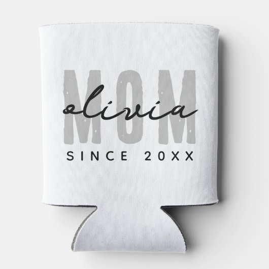 Moeder sinds 20XX Modern Eenvoudig Preppy Blikjeskoeler (Achterkant)