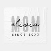 Moeder sinds 20XX Modern Eenvoudig Preppy Fleece Deken (Voorkant (Horizontaal))