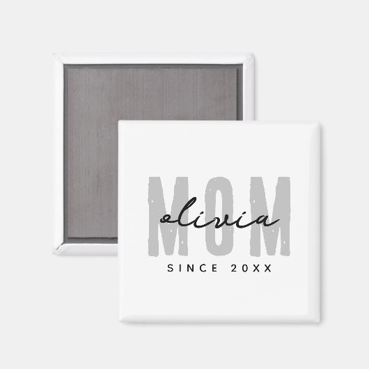 Moeder sinds 20XX Modern Eenvoudig Preppy Magneet (Voorkant / Achterkant)