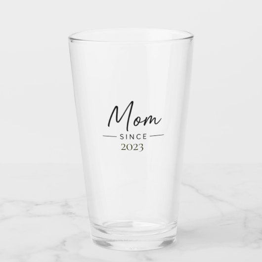 Moeder Sinds Gepersonaliseerd Jaar Handgeschreven Glas (Voorkant)